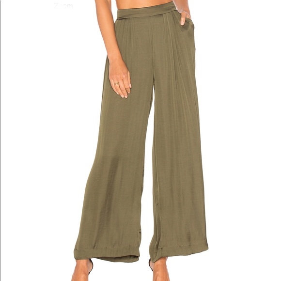 Bardot Pants - Bardot Olive Wide Leg Pants